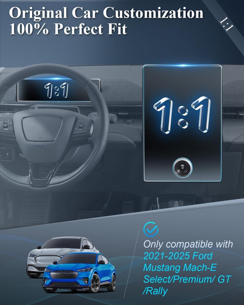 BIBIBO for 2024 2025 Ford Mustang Mach E Screen Protector Matte for 2021 2022 2023 2024 2025 Ford Mustang Mach-E 15.5'' Navigation [Anti-Glare Tempered Glass Lessen Fingerprints] Mustang Mach E 2025 - Image 3
